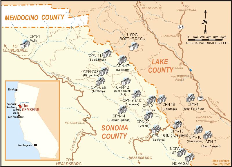 L Area Geotermica «The Geysers» The Geysers è la più grande e produttiva area geotermica nel mondo e la sismicità