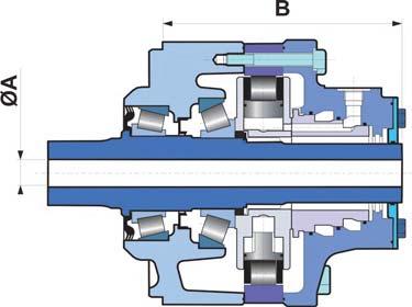 OCLAIN HYRAULICS Motori idraulici MS02 - MSE02 A assaggio centrale B renaggio sul supporto Motore ruota Motore albero ittura speciale o no pittura I motori