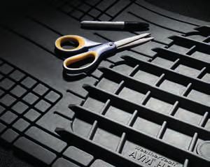 supporto per il fissaggio. ESTREMA ADATTABILITÀ: linee di taglio per permettere di adattare perfettamente il tappeto al pianale.