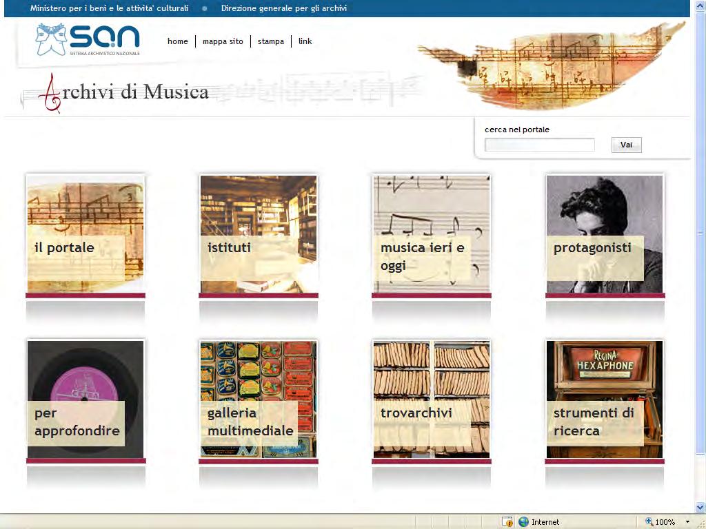 Il Sistema Archivistico Nazionale Archivi di musica