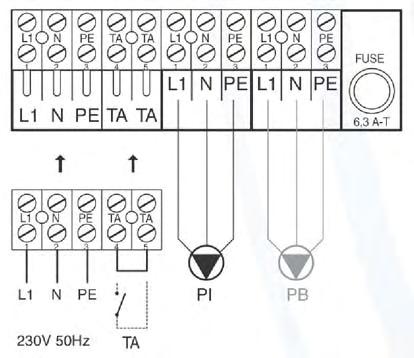 COLLEGAMENTI ELETTRICI È obbligatorio: 1 l impiego di un interruttore magnetotermico onnipolare, sezionatore di linea, conforme alle Norme CEI-EN (apertura dei contatti di almeno 3 mm); 2 rispettare