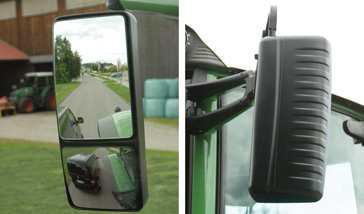 DISPOSITIVO RETROVISORE Il dispositivo retrovisore (specchietto) è importante per la sicurezza di colui che conduce una macchina agricola cabinata perché consente un ampia visibilità posteriore.