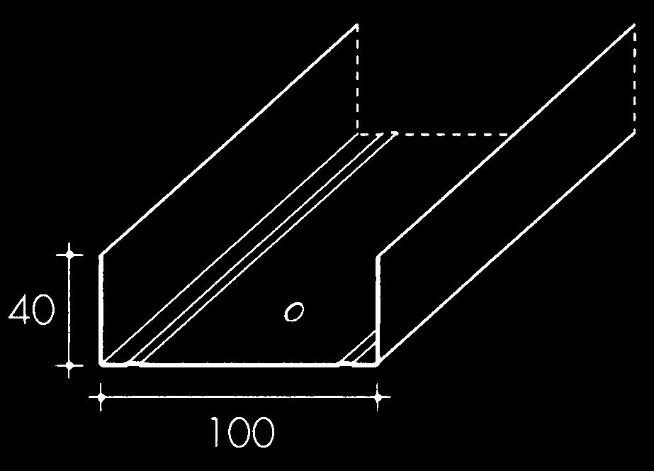 1,0 mm - Prodotto in acciaio zincato e contropareti in cartongesso KNA173389 100X100X100 3 8 ML Profilo montante C 50/150/50 e contropareti in cartongesso Profilo guida U 40/150/40 e