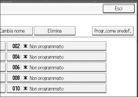 Programmi Registrazione dei valori iniziali per il display iniziale In questa sezione viene illustrato come impostare valori predefiniti per la schermata iniziale visualizzata all accensione della