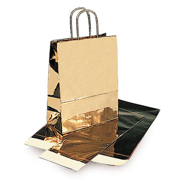 MOD. FUSTELLATO Shopper in carta con maniglia fustellata, fondo quadro, lavorazione automatizzata. 16+8 x h.29/34 25+11 x h.