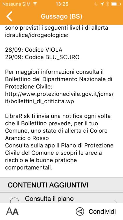 CARATTERISTICHE LibraRisk è Ogni Comune, tramite una console dedicata, può inviare messaggi a tutti gli utenti o a Gruppi mirati di persone una libreria digitale per la distribuzione dei uno