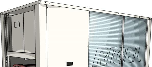 Refrigerante R410A Caratteristiche: Struttura in lamiera di acciaio elettrozincata e verniciata Refrigerante R410A Due o tre compressori scroll ad alta efficienza su ogni circuito frigorifero per la