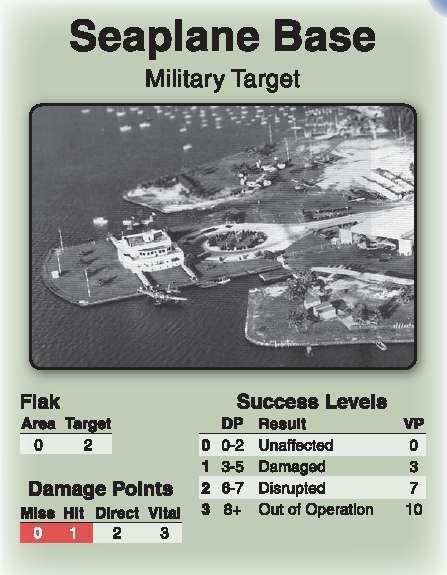 Incapacitata 12 3 23+ Affondata 24 Base di Idrovolanti Bersaglio Militare Naviglio Sottile Bersaglio Militare Flak