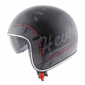 Equipped with double shell, internal visor, micrometric strap, removable internal lining. Without external visor.