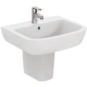 LAVABO 60 CON COLONNA Lavabo x495 monoforo. Può essere abbinato alla colonna, alla semicolonna o al sifone d arredo (codice J3747AA). LAVABO 55 CON COLONNA Lavabo 550x450 monoforo.