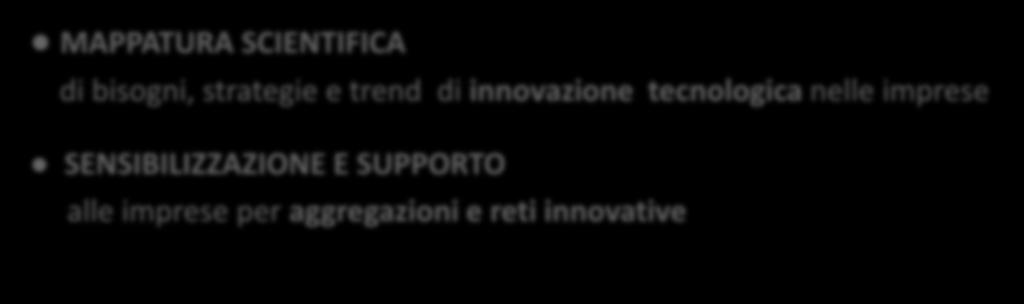 INNO Padova - Azioni strategiche MAPPATURA SCIENTIFICA di bisogni, strategie e trend di innovazione tecnologica nelle imprese SENSIBILIZZAZIONE E