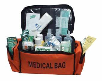 SERIE DM 388 ALLEGATO 1 MEDICAL BAG Dim. 470x240x190 mm - Peso completo 5 kg - Peso vuoto 1 kg. Borsa in nylon con tracolla, interno rigido con scomparti, 2 tasche laterali, chiusure con cerniera.