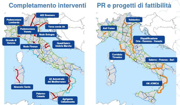 Strade ed Autostrade: Focus Interventi Catania Ragusa Interventi prioritari (Direttrici) Autostrada del Brennero A22 Autostrada Val d'astico A31 Autostrada A4 Venezia - Gorizia - Trieste Pedemontana