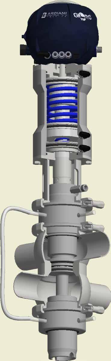 L utilizzo di una barriera di vapore situata tra il corpo valvola e la parte pneumatica e posta sull otturatore inferiore, consente di