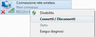 2. Selezione della rete wireless - Windows Vista / Windows 7 / Windows 8 Per connettersi alla rete wireless accedi al Pannello di Controllo e, all interno della sezione Rete e