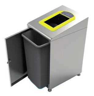 abbinamento per creazione di isole ecologiche Piedi regolabili Recycling waste bin Brushed stainless steel To be used with 1 x 60 lt plastic liner (not included) Front door opening with