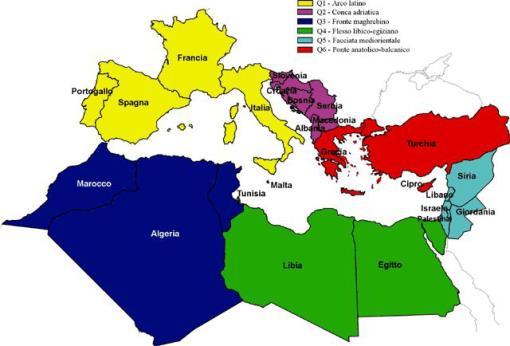 Evoluzione della popolazione nel Mediterraneo 1980 Italia 56 336 16,34 Francia 54 053 15,68 Turchia 43 906 12,74 Egitto 43 370 12,58 Spagna 37 705 10,94 Jugoslavia 21 992 6,38 Marocco 20 072 5,82