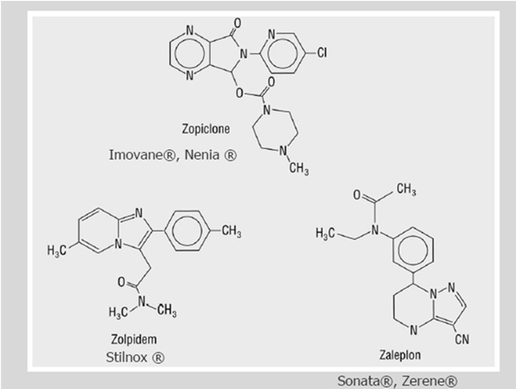 IPNOTICI NON BENZODIAZEPINICI Potenziano l attività GABAergica mediante interazione con il recettore per le benzodiazepine Vantaggi: Preferenziale affinità per i recettori GABA-A con subunitàα1