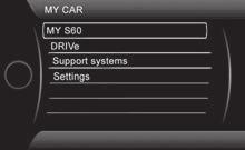 Si apre un sottomenu. MY CAR Il menu MY CAR contiene le seguenti opzioni: 05 La tastierina può variare a seconda del mercato. Ruotare la rotella per scorrere le opzioni verso l'alto/il basso.