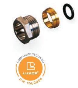 5-21 G1/2 TR 91 Raccordo a compressione morbida con ogiva in EPDM perossidico. Attacco W24x19 - tubo rame TR 91 Raccordo a compressione morbida con o-ring in EPDM perossidico.