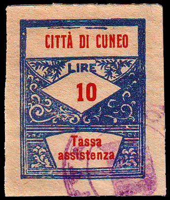 blu sul precedente in rosso. Dentellatura a trattini. Stampa mm. 25x30.