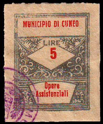 1 L. 2 azzurro, rosso Assistenziali (Opere -) Carta rosa, liscia.