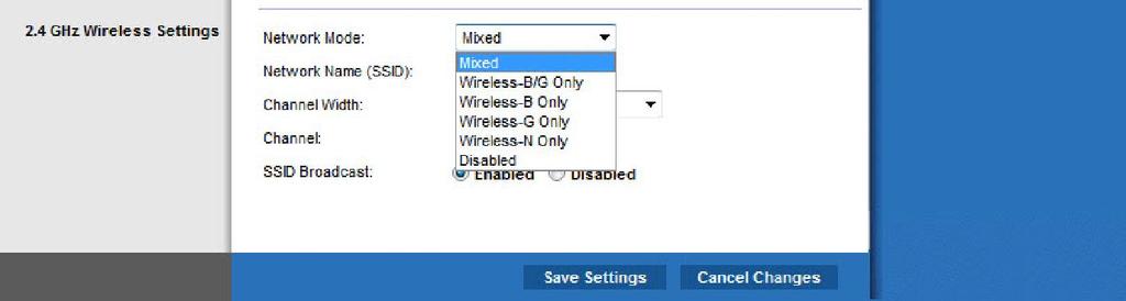 Quali tecnologie 802.11 sono supportate? Scegliere Mista nell'elenco a discesa "Modalità di Rete:". Qual è l'ssid di default del router wireless?