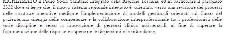 organizzativo del sistema sanitario regionale.