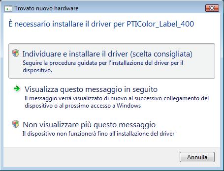 5 Installazione driver stampante Per Windows Vista : 2.