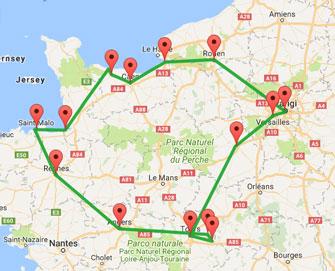 Tour Normandia, Bretagna, Castelli della Loira e Parigi in breve... Itinerario: Parigi, Rouen, Caen, Spiagge dello Sbarco, Mont St. Michel, St.