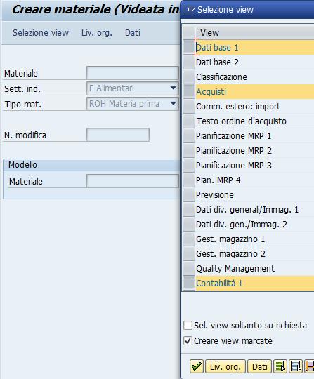 2) Creazione materiali MM01 Cliccare Selezione view: