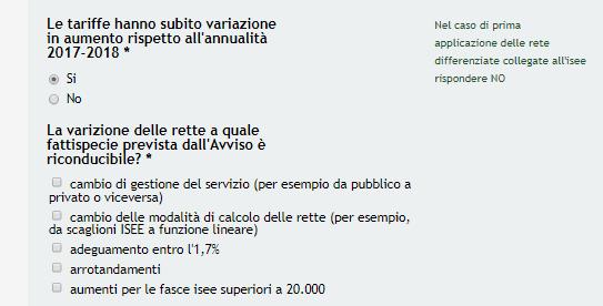 SI RICORDA CHE il sotto modulo è visualizzato ed è da compilare solo nel caso in cui la domanda sia presentata in associazione con altri enti.