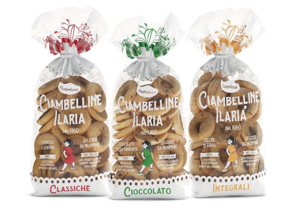 ASSORTIMENTO / THE RANGE Pochi ma buoni, ecco il segreto degli ingredienti scelti per dare alle nostre ciambelle il sapore semplice e genuino dei biscotti fatti in casa.