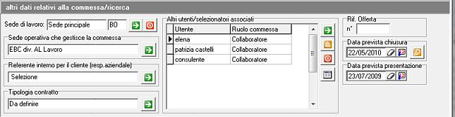 Selezionare ed aprire la scheda commessa tramite pulsante Modificare i dati base relativi alla commessa Nella sezione in alto della schermata tramite il pulsante è possibile modificare le