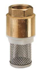 Valvola di fondo YORK YORK foot valve 108 Voci di capitolato - Technical features Corpo in ottone. Piattello in acciaio inox. Tenuta in NBR. Molla in acciaio inox. Filtro in nylon e acciaio inox.