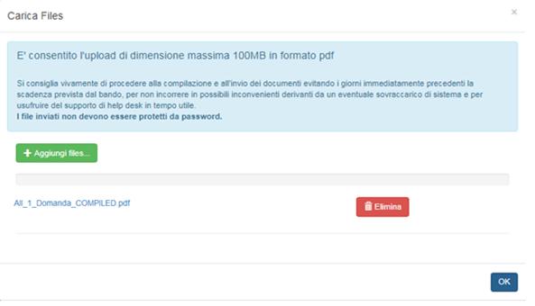 Una volta caricato un file, esso verrà memorizzato sulla piattaforma e non potrà essere modificato.