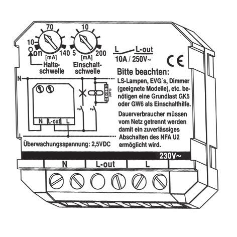 ETDU29 Universal pushbutton dimmer for ED lamps 230 V for wall box Dimmer universale regolabile per lampade ED a 230 Vac per scatole di derivazione Voltage Tensione 230 V Frequency Frequenza 50 Hz