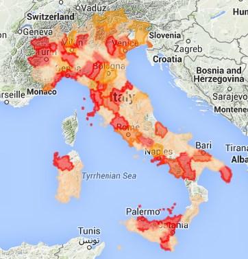 Distribuzione dei casi di Sindromi Influenzali per provincia La mappa riporta la distribuzione geografica dei casi di sindrome influenzale tra i partecipanti alla sorveglianza nella quinta settimana