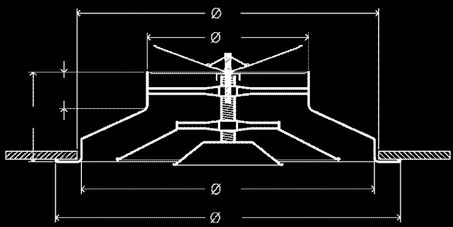 Diffusori a coni regolabili DCAB e DCABP DCAB Diffusore circolare in alluminio/abs a coni regolabili Ral9010.