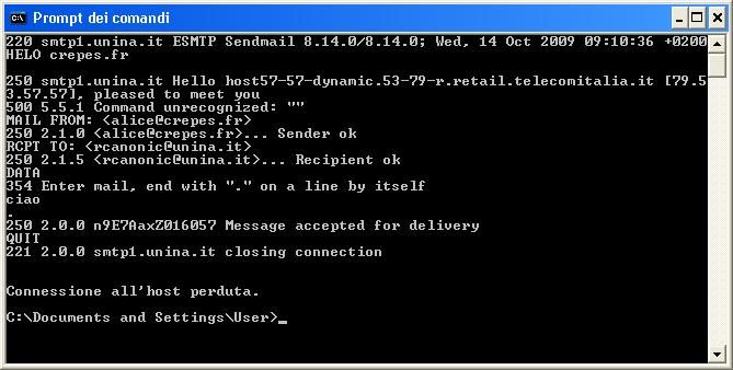 SMTP in pratica: