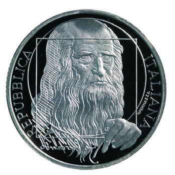 FEBBRAIO 2012 Emissione di moneta d argento, da 10 euro, finitura fondo a specchio, serie Europa Star Programme dedicata ai Personaggi storici: Leonardo Da Vinci Millesimo 2006 Autore: Uliana