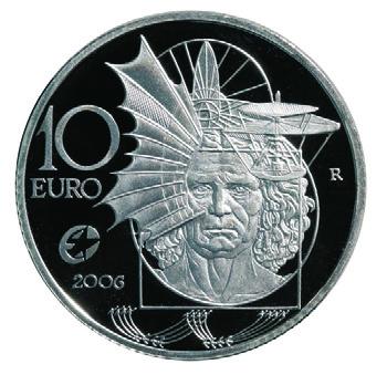 FEBBRAIO 2012 Emissione di moneta d argento, da 10 euro, finitura fondo a specchio, serie Europa Star Programme dedicata ai Personaggi storici: Leonardo Da Vinci Millesimo 2006 1 M 2 G 3 V 4 S 5 D 6