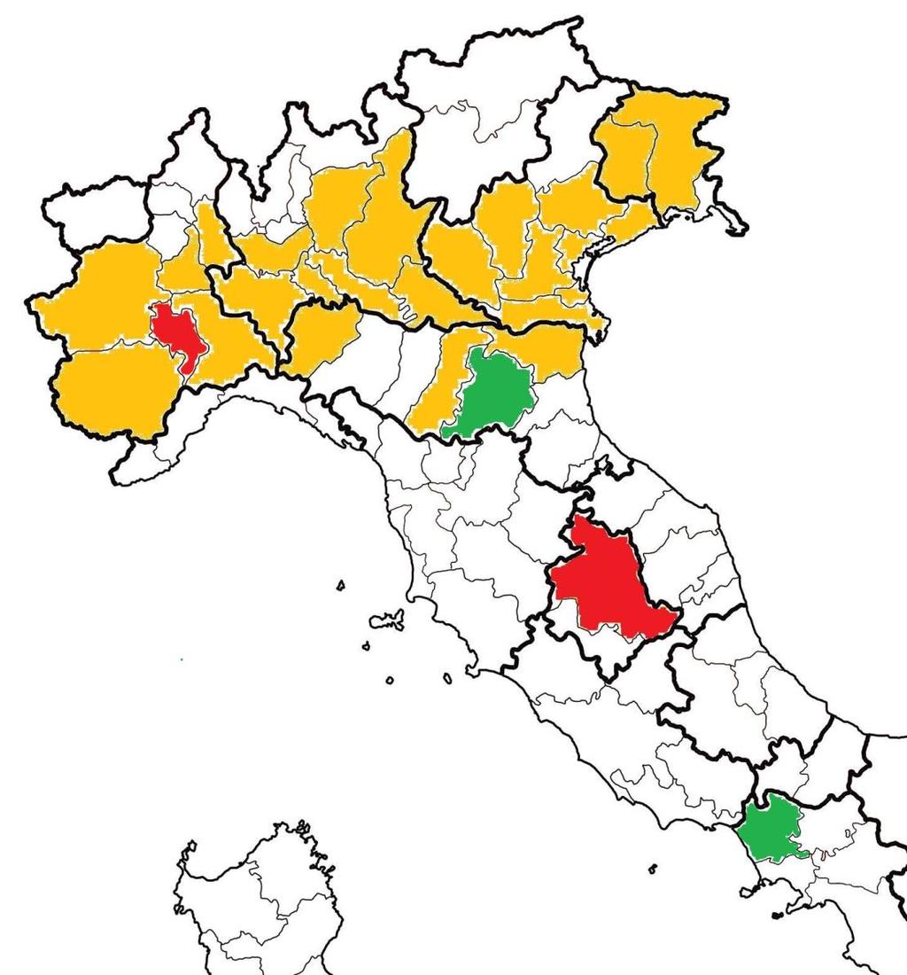 La concentrazione territoriale TOP 25 PROVINCE 2012-14: 88,9% produzione 85,8% superficie Escono: Perugia (2016), Asti (2017) Entrano: Bologna (2016),