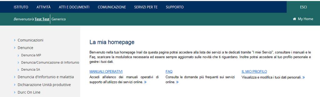 Menu Invio Tutti i dati, ad eccezione di Telefono, Indirizzo E-MAIL, Indirizzo PEC e Note, sono automaticamente acquisiti dall applicativo, in base alle credenziali dell utente che si è profilato nel