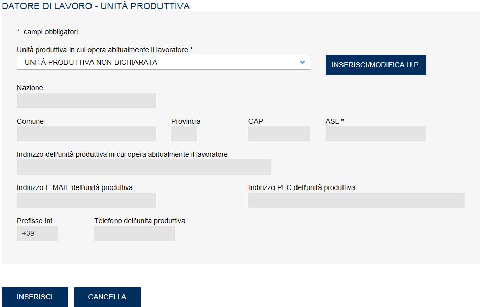 Compilazione nuova denuncia/comunicazione di infortunio online Gestione IASPA 2.