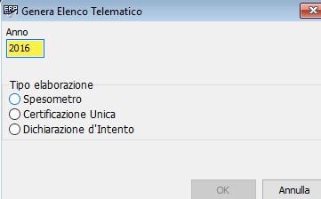 Elabrazine Cmunicazine Plivalente 2017 Esecuzine della Prcedura Dall Area Amministrativa/Finanziaria- Cntabilità Generale Cmunicazine Telematica Fatture, attivare la funzine Genera Elenc Telematic;