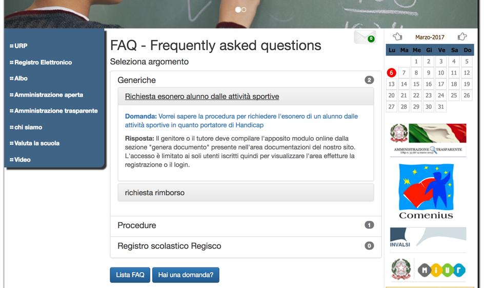 FAQ Frequentily Asked Question Le Frequently Asked Questions, meglio conosciute con la sigla FAQ, sono letteralmente le "domande poste
