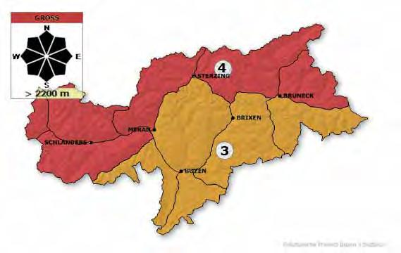 Il bollettino valanghe : Grado di pericolo Forte (4 ) AUTONOME PROVINZ BOZEN - SÜDTIROL Abteilung 26 - Brand- und Zivilschutz Lawinenwarndienst PROVINCIA AUTONOMA DI BOLZANO - ALTO ADIGE Ripartizione