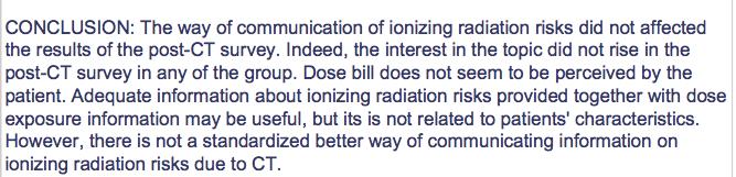 Complete written/oral information about dose exposure in CT: is it really useful to guarantee the patients awareness about