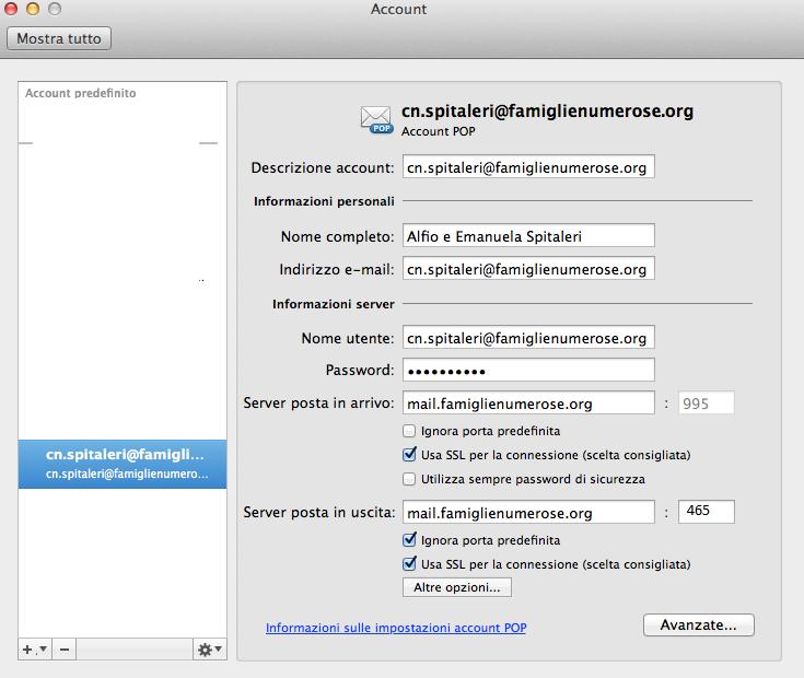 Outlook 2011 per MAC Cliccare su Strumenti e